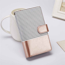 Luxury Stripes Pu Leather Wallet Case For iPhone 12 Mini 11 Pro 5S 6 6S 7 8 Plus X Xr XS  Max Phone Cover Magnet Detached 2024 - buy cheap