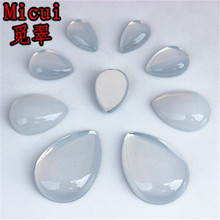 Micui 100PCS Jelly white Color water Drop Acrylic Rhinestones Flatback For Clothes Dress DIY Crafts Decorations ZZ577 2024 - buy cheap