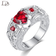 DODO, винтажные кольца принцессы с красным сердцем, Модные полые дизайнерские кольца с австрийскими кристаллами для женщин, подарок на вечеринку, ювелирные изделия Anel Femme, R442 2024 - купить недорого