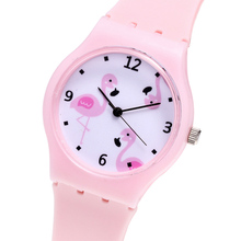 Relojes de silicona con flamencos para mujer y niña, pulsera de cuarzo, Color caramelo, femenino 2024 - compra barato
