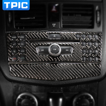 TPIC Carbon Fiber Refit Car Interior Stickers Air Conditioning CD Control Panel Decal Covers For Mercedes C Class W204 2007-2010 2024 - buy cheap