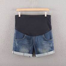Летние джинсовые шорты для беременных женщин с карманами Джинсы с эластичным поясом уход за животом брюки M09 2024 - купить недорого
