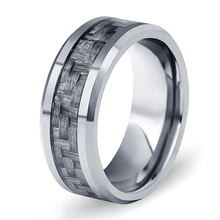 Мужское обручальное кольцо из карбида вольфрама, черного цвета из углеродного волокна, 8 мм, размер США 7-10, модные ювелирные изделия, аксессуары 2024 - купить недорого