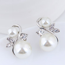 Pendientes de perlas de cristal austriaco para mujer, aretes de cristal CZ, joyería para regalo 2024 - compra barato