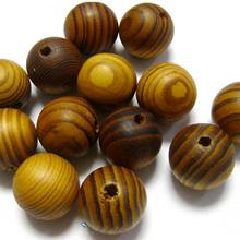 20 круглых деревянных бусин с натуральным узором ~ Деревянные 20 мм (3/4 ") 2024 - купить недорого