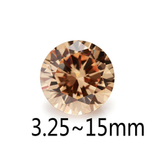 50PCS 3.25~20mm Round Shape Loose CZ Stone Champagne Color AAAAA Cubic zirconia Synthetic Gems For Jewelry DIY Stone 2024 - buy cheap