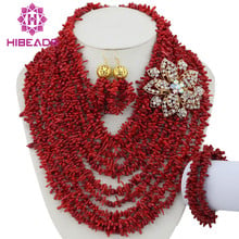 Incrível, novo grânulos coral africana, conjunto de joias nigerianas para casamento, frete grátis cnr155 2024 - compre barato