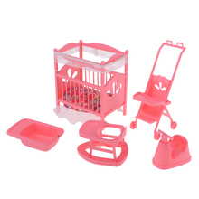 Plastic DIY Baby Kids Nursery Room Play Set Furniture for   Doll House Kids Pretend Play Toys Girls Gifts 2024 - buy cheap