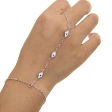 3 Colors 2021 New Tiny Cute Evil Eye Charm White Enamel Fashion Jewelry 16+5cm Wrist Baby Jewelry Hand Bracelet,slave Bracelets 2024 - buy cheap