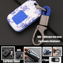 Funda de carbono para llave de coche, accesorio compatible con Honda Fit Accord Civic CR-V CRV City Jazz Elantra IX35 Santafe, 2018 2024 - compra barato