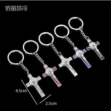 Cross Jesus Saint Benedict Keychain Ms. Men's Keychain Bag Pendant Car Keychain Christian Jewelry Accessories Gifts 2024 - buy cheap