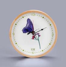 Creative Wall Clock Bird Goldfish Flower Butterfly Round Wooden Clock Living Room Bedroom Wall World 2024 - buy cheap
