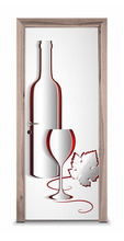 3D наклейка на дверь абстрактная винная и стеклянная настенная наклейка DIY дверная Крышка для кухни украшения дома аксессуары современные 3d настенные наклейки 2024 - купить недорого