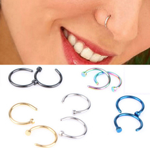 Hot 1 piece Cool Stainless Steel Nose Open Hoop Ring Earring Body Piercing Nose Studs Women Men Studs Jewelry Drop Shipping 2024 - buy cheap