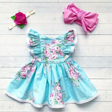 Детское платье принцессы для маленьких девочек, платья-пачки с цветочным рисунком на свадьбу и вечеринку, одежда для девочек 2024 - купить недорого