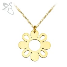 2017 Charm Flower Pendant Necklace For Women Female High Quality Stainless Steel Chain Chocker Necklaces & Pendants Jewelry Gift 2024 - buy cheap