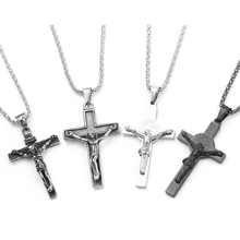 Vintage Cross Necklace INRI Crucifix Jesus Piece Pendant & Necklace For Men Women Christian Hip Hop Punk Jewelry Charms 2024 - buy cheap