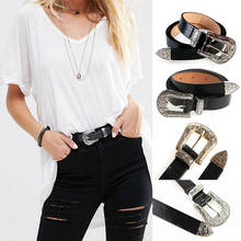 Fashion Women Ladies Vintage Retro Carving Metal Single Pin Buckle Belt PU Leather Waist Strap Waistband All-Match Accessories 2024 - buy cheap