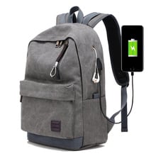 Large Capacity Backpack USB Charging Men Travel Bag Fashion Canvas Male Bagpack Students School Bags Teenager Backpacks 2024 - buy cheap