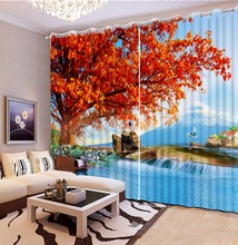 Cortinas 3D textiles para el hogar, para sala de estar, dormitorio, paisaje de árbol, foto personalizada, cortina de ventana 2024 - compra barato