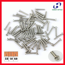 200pcs Size 2.5x1.4x8.0mm stainless steel Eyewear glasses Optical Eyeglasses screw accessories Free Shipping 2024 - buy cheap