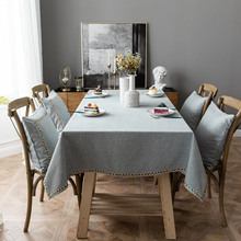 Mantel de lino y algodón impermeable para mesa de comedor, mantel de estilo nórdico para mesa de café, decoración de cocina para banquete en restaurante 2024 - compra barato