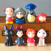Bonecos de pvc totoro ponyo kikis, 8 tamanhos de 5cm, modelos de brinquedo hayao miyazaki anime totoro ponyo kikis 2024 - compre barato