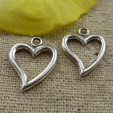 270 piezas de abalorios de corazón de plata tibetana 19x15mm #4284 2024 - compra barato