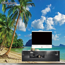 Papel de parede 3d beibehand, visão do mar, praia, coqueiro, árvore 3d, sala de estar, quarto, fundo, foto, papel de parede 2024 - compre barato