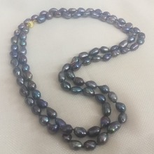 Women Jewelry 9x10cm 160cm 63'' necklace black blue gray purple colors pearl handmade Real cultured freshwater pearl gift 2024 - buy cheap