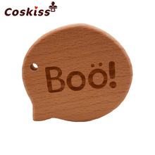 Infant Chawable Toy Baby Wood Teether BOO Shape Natrual Wooden Baby Teether Toys Wood Teething Accessories Baby Shower Gifts 2024 - buy cheap