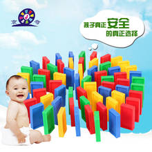 Candice guo JingQi пластиковая игрушка детский подарок на день рождения Прямоугольная форма домино Строительная модель игра обучающая красочная головоломка 1 сумка 2024 - купить недорого