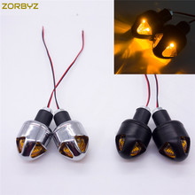 ZORBYZ Universal Motorcycle 22mm Handlebar Turn Signal Grip Bar End LED Plug Strobe Side Marker Light 2024 - buy cheap