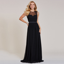 Dressv long lace evening dress black sleeveless floor length a line gown cheap women backless prom party formal evening dresses 2024 - buy cheap