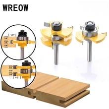 2Pcs/Set Tongue & Groove Router Bit 3/4" Stock 1/4'' Shank 3 Teeth T Shape Woodworking Miling Cutter Flooring Wood Tool 2024 - buy cheap