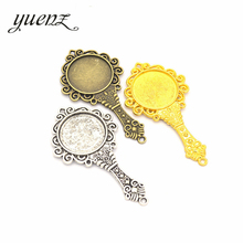 YuenZ-colgantes de espejo de color plata antigua, accesorio de aleación de Metal de 2 uds, para fabricación de joyas de collar, 66x35mm, J128 2024 - compra barato