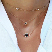 ADOLPH Vintage Multi-layer Star Eye Choker Necklace For Woman Layered Crystal Boho Pendants Collares Bead Chain Necklace Jewelry 2024 - buy cheap