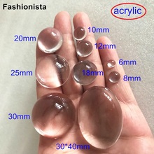 Round Clear Resin Cabochons,Half Round Acrylic Cabochon,Flat Back Transparent Crystal Beads,Glue-on Cab For Base Settings,WW 2024 - buy cheap