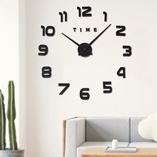 New Real Big  Clock Watch Wall Clocks Horloge 3d Diy Acrylic Mirror Stickers Home Decoration Living Room Quartz Needle Times 2024 - buy cheap