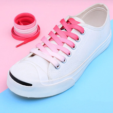 Cadarço de arco-íris para sapatos esportivos, cadarço liso de lona para tênis, botas, doces, branco, roxo, patchwork, 1 par 2024 - compre barato