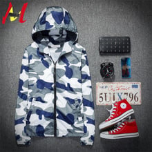 MANVALUE Korean Style Men's Camouflage Spring and Autumn Young Students Class Thin Coats Clothes Hooded Jackets 2024 - buy cheap