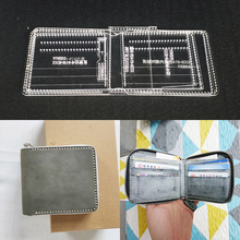 Acrylic Stencil Laser Cut Template DIY Leather Handmade Craft Tool Zipper Folded Wallet Hand Bag Sewing Pattern 10x11.5x2cm 2024 - buy cheap