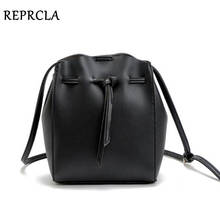 REPRCLA Fashion String Bucket Bag Women Messenger Bags Crossbody PU Leather Shoulder Bags Designer Ladies Bag 2024 - buy cheap