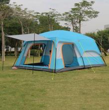 Tenda ao ar livre grande 6 8 10 12 pessoas, 2 camadas, ambiente externo, 2 quarto, 1 sala, família, acampamento, caminhadas, carro, festa, praia, alívio 2024 - compre barato