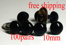 free shipping!! 100pairs/lot High Quality Bright Black Plastic Safety Eyes For Toy Teddy Puppets-10mm 2024 - buy cheap
