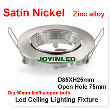 8pcs/lot Round satin nickel ceiling fixtures Gu10 fitting frame LED downlight for home kitchen 2024 - buy cheap