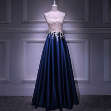 Real Image Photos A Line Long Evening Dress Beading Crystal Bodice Zipper Back Party Elegant Vestido De Festa New Prom Gowns 2024 - buy cheap