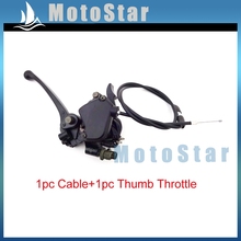 Aluminum Thumb Throttle Cable Accelerator + Handle Brake Lever For 50cc 70cc 90cc 110cc 125cc Chinese ATV Quad Kazuma Sunl 2024 - buy cheap