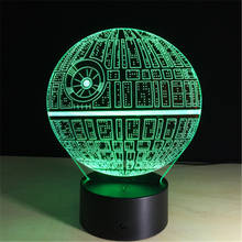 3D Death Star Night Lights Optical Visualization Illusion Lamp Star Wars DS-1 Platform 7 Colors Change Touch Switch Table Lamp 2024 - buy cheap