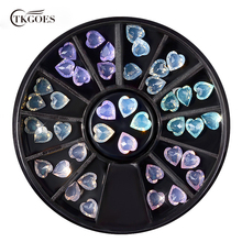 TKGOES 1 Box Opal Crystal Nail Rhinestone Decorations 20 Colors Optional Heart Designs DIY Stones Charm 3D Manicure Nail Tools 2024 - buy cheap